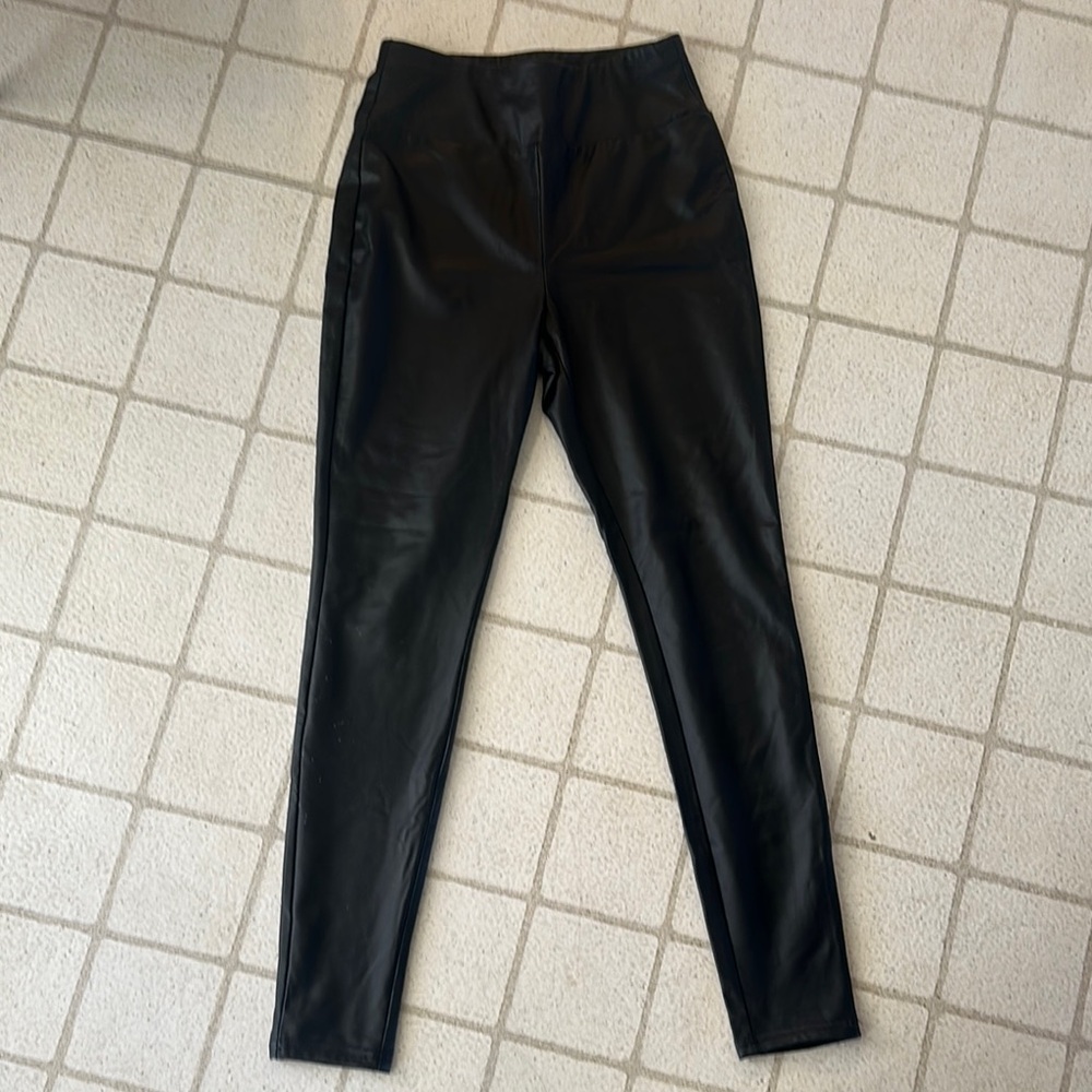 Black shein Faux Leather Leggings